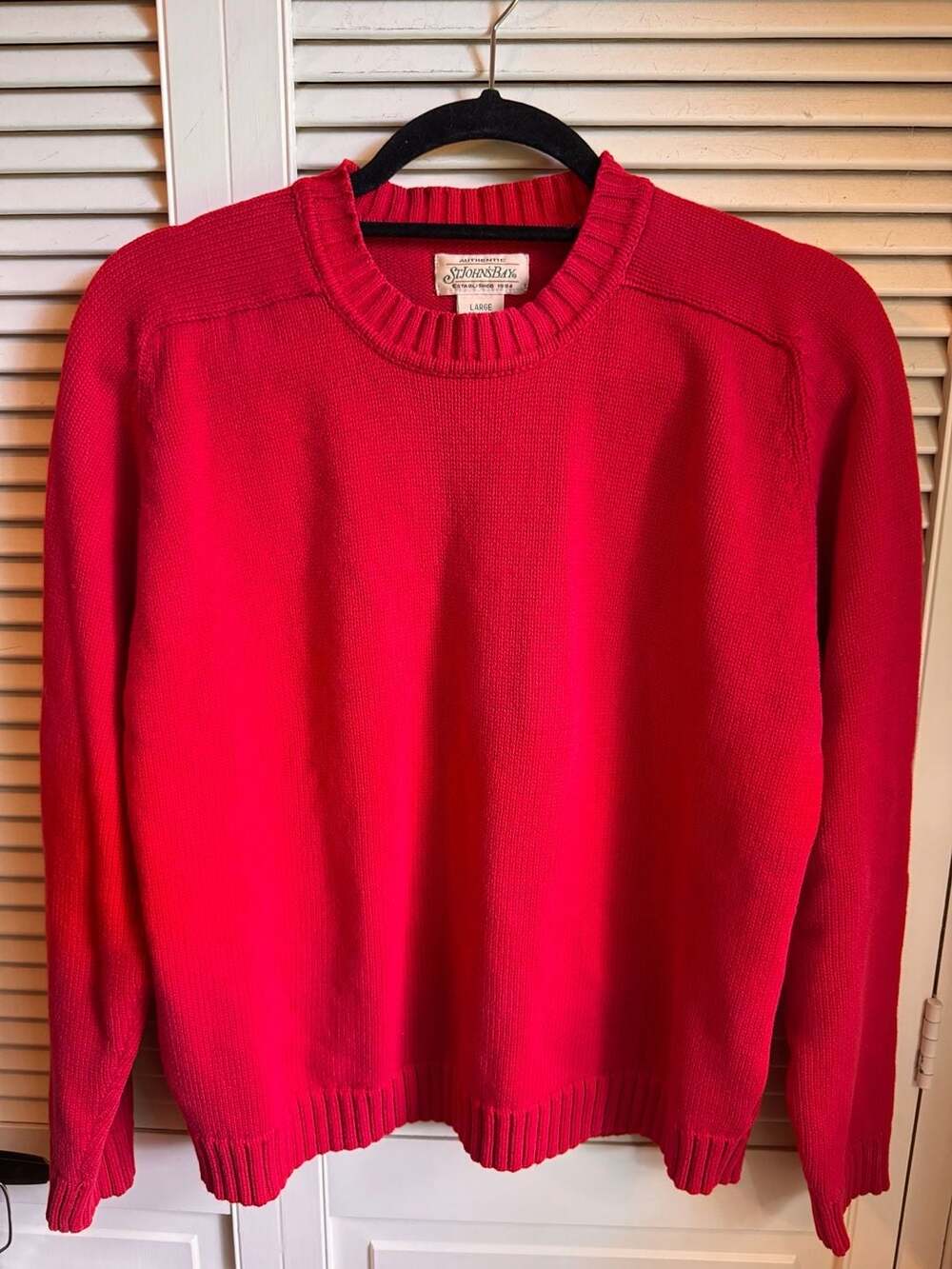 St John's Bay Cotton Crewneck Sweater Size Large Red